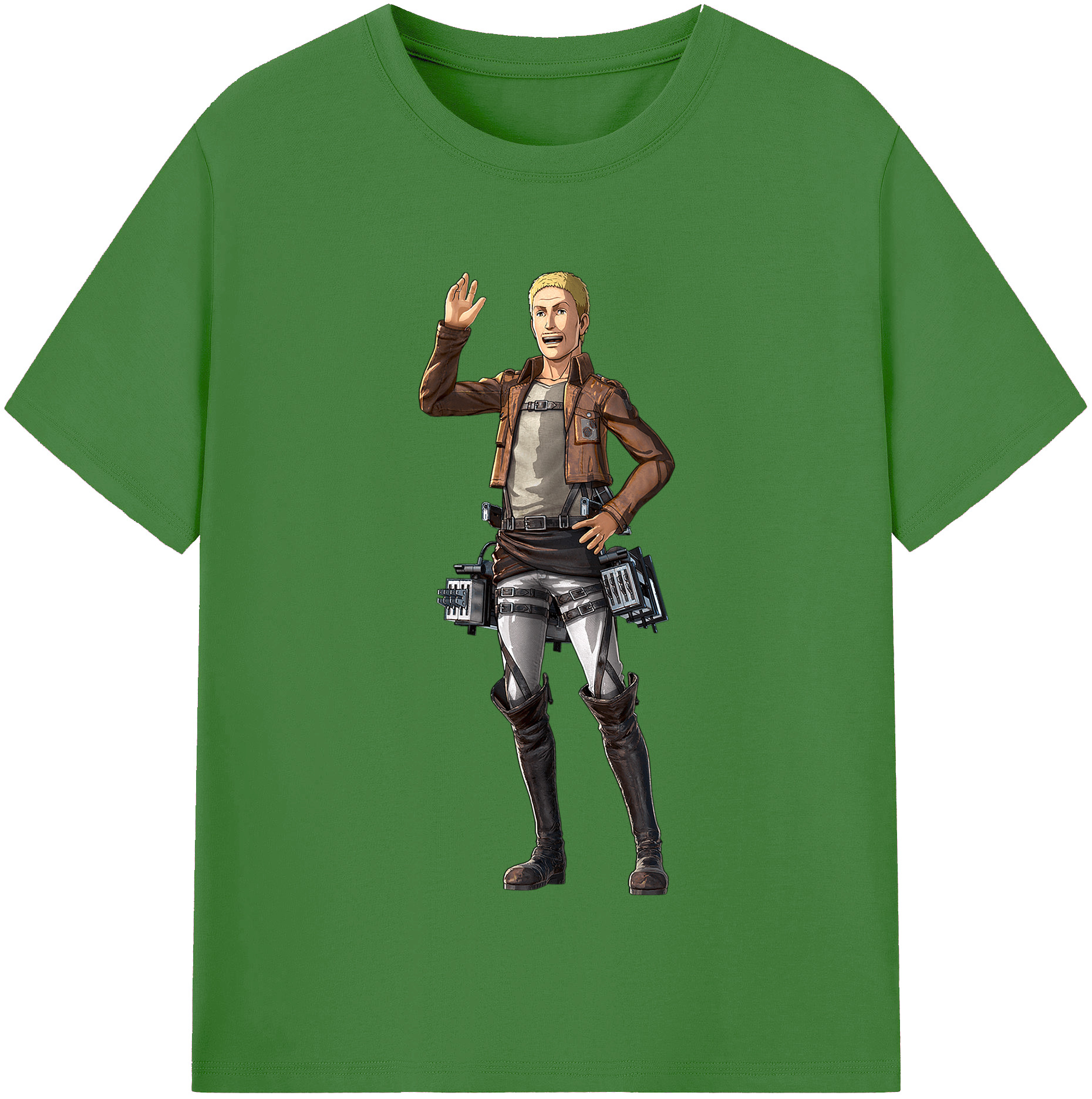 （画像用） 進撃の巨人 ハンネス Attack on Titan Hannes レディースカジュアルプリントTシャツ（綿100％）